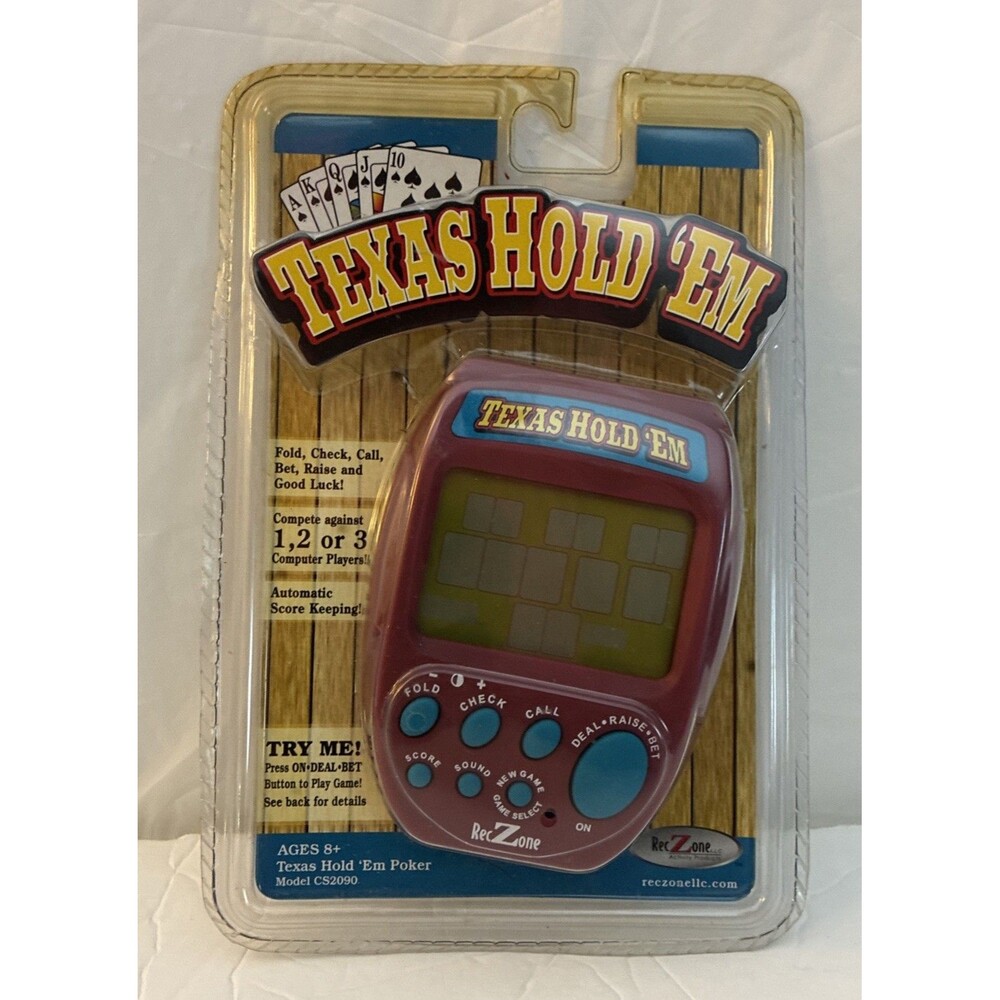 2004 Texas Hold Em Handheld Electronic Poker Game RecZone CS2090 New Sealed